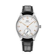 Quadrante argenté con piccoli secondi a ore 6 e scala dei minuti dell’IWC Portugieser Automatic 40.